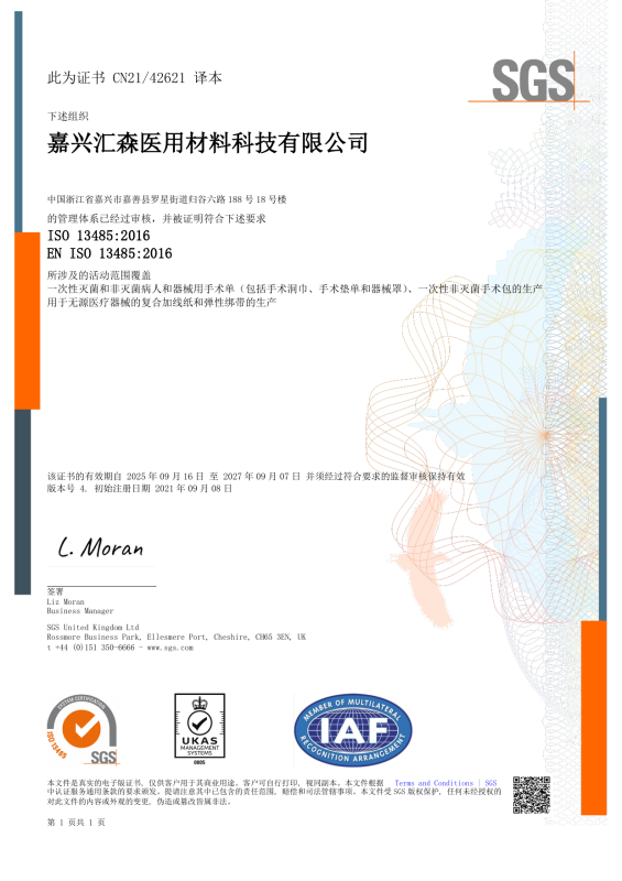 ISO13485 质量管理体系认证（中文）